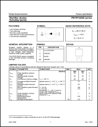 PBYR1020D datasheet: Rectifier diodes Schottky barrier PBYR1020D