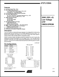 AT27LV256A-70JC datasheet: 256K(32K x 8) low voltage OTP CMOS EPROM AT27LV256A-70JC