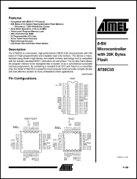 AT89C55-16AA datasheet: 8-Bit microcontroller with 20K bytes flash,5V power supply AT89C55-16AA