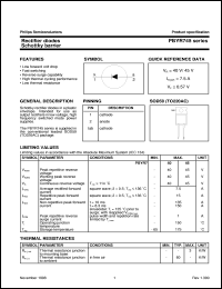 PBYR740 datasheet: Rectifier diodes Schottky barrier PBYR740