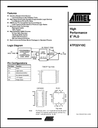 ATF22V10C-10JI datasheet: High-performance EE PLD, 5V power supply ATF22V10C-10JI