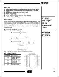 AT16373F-25YC datasheet: Fast logic 16-bit transparent latch, 6.0V AT16373F-25YC