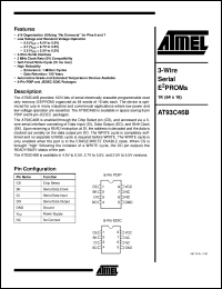 AT93C46B-10PI-2.7 datasheet: 3-wire serial EEPROM 1K(64 x 16), 1000kHz AT93C46B-10PI-2.7