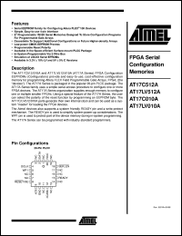 AT17LV512A-10JC datasheet: FPGA serial configuration memory, 3.3V AT17LV512A-10JC