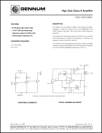 LC507 datasheet: High gain class A amplifier, 5V DC LC507