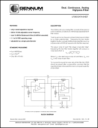 LF580 datasheet: Dual,continuous,analog highpass filter, 5V DC LF580