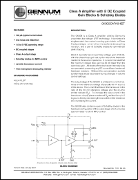 GK509 datasheet: Class A amplifier with 2 DC coupled gain blocks & schottky diodes, 5V DC GK509