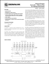 GP521 datasheet: General purpose controller/ Memory chip for hearing instruments GP521