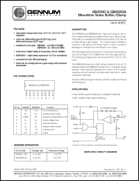 GB4550-CSA datasheet: Monolithic video buffer/clamp GB4550-CSA