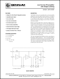 GK504 datasheet: Low current preamplifier with output limiting GK504