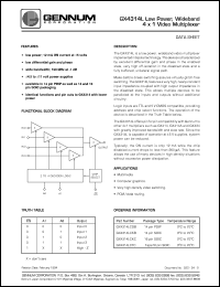 GX4314LCKC datasheet: Low power, wideband 4 x 1 video multiplexer GX4314LCKC