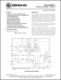 GS3021 datasheet: DynamEQ I Dynamic equaliser - class D, 6.35mm x 2.92mm x 2.92mm GS3021