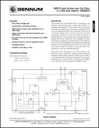 GS3044 datasheet: AGC-O with active low cut filter in a CIC size hybrid, 4.57mm x 2.79mm x 1.78mm GS3044