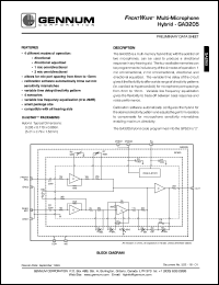 GA3205 datasheet: FrontWave multi-microphone hybrid, (5.21 x 2.79 x 1.57mm) GA3205