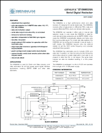 GS9035ACPJ datasheet: GENLINX II serialdigital reclocker GS9035ACPJ