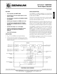 GS9000CCPJ datasheet: GENLINX serial digital decoder GS9000CCPJ