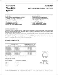 AMS1117-2.5 datasheet: 2.5V 800mA low dropout voltage regulator AMS1117-2.5