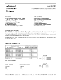 AMS1585CM-2.85 datasheet: 2.85V 4.6A low dropout voltage regulator AMS1585CM-2.85