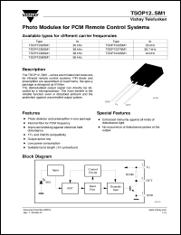 TSOP1233SM1 datasheet: Photo module for PCM remote control systems, 33kHz TSOP1233SM1