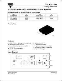 TSOP1538SE1 datasheet: Photo module for PCM remote control systems, 38kHz TSOP1538SE1