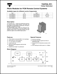 TSOP2837RF1 datasheet: Photo module for PCM remote control systems, 36.7kHz TSOP2837RF1