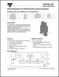 TSOP2840XG1 datasheet: Photo module for PCM remote control systems, 40kHz TSOP2840XG1