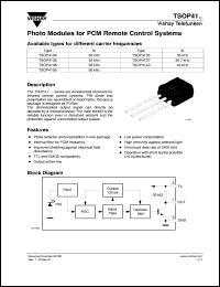TSOP4130 datasheet: Photo module for PCM remote control systems, 30kHz TSOP4130