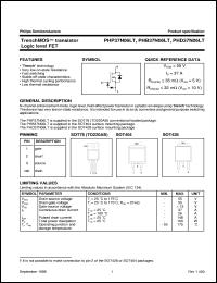 PHD37N06LT datasheet: TrenchMOS transistor Logic level FET PHD37N06LT
