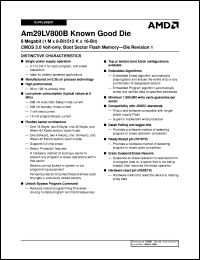AM29LV800BB120DW5I1 datasheet: 8 megabit CMOS 3.0 volt-only boot sector flash memory- die revision 1 AM29LV800BB120DW5I1