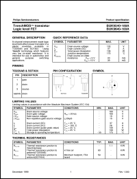 BUK9540-100A datasheet: TrenchMOS(TM) transistor Logic level FET BUK9540-100A