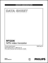BFQ226 datasheet: NPN video transistor BFQ226