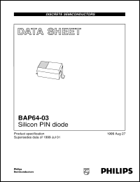 BAP64-03 datasheet: Silicon PIN diode BAP64-03