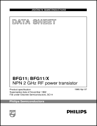 BFG11/X datasheet: NPN 2 GHz RF power transistor BFG11/X
