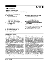 AM28F010-90JC datasheet: 1 megabit CMOS 12.0 volt, bulk erase flash memory AM28F010-90JC