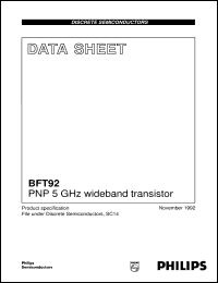 BFT92 datasheet: PNP 5 GHz wideband transistor BFT92