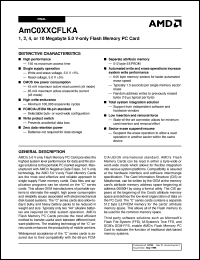 AMC001CFLKA-150 datasheet: 1,2,4 or 10 megabyte 5.0 volt-only flash memory PC card AMC001CFLKA-150