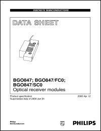 BGO847/FC0 datasheet: Optical receiver modules BGO847/FC0