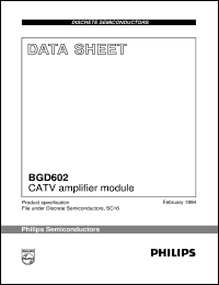 BGD602 datasheet: CATV amplifier module BGD602