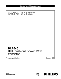 BLF545 datasheet: UHF push-pull power MOS transistor BLF545