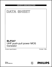 BLF547 datasheet: UHF push-pull power MOS transistor BLF547