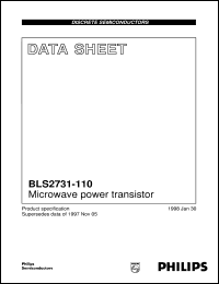 BLS2731-110 datasheet: Microwave power transistor BLS2731-110