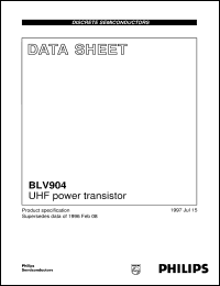 BLV904 datasheet: UHF power transistor BLV904
