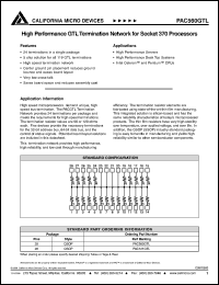 PAC560GTL datasheet: High performance GTL termination network for socket 370 processors PAC560GTL