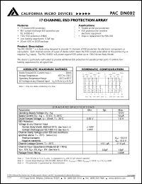 PACDN002S datasheet: 17 channel ESD protection array PACDN002S