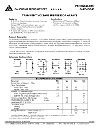 PACDN044T datasheet: Transient voltage suppressor array PACDN044T