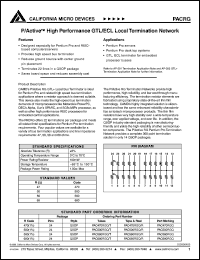 PAC470RGQ datasheet: P/active high performance GTL/ECL local termination ntework PAC470RGQ