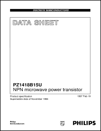 PZ1418B15U datasheet: NPN microwave power transistor PZ1418B15U