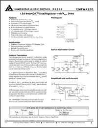 CMPWR280 datasheet: Dual regulator CMPWR280