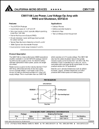 CMV7106Y datasheet: Low voltage OPAMP with RPIO CMV7106Y