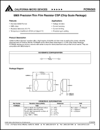 FCRN3031003FA datasheet: Percision thin film resistor CSP FCRN3031003FA